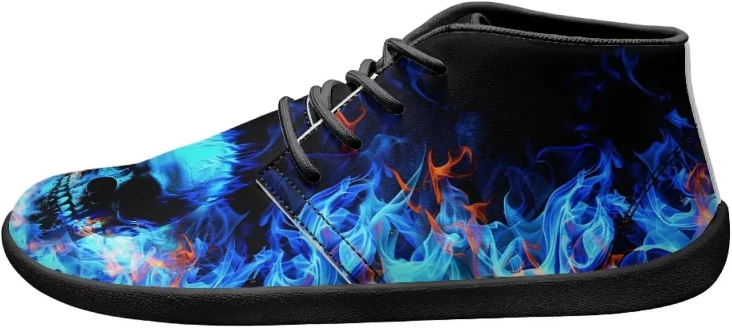 Howilath Skull Print Barefoot Shoes Men Wide Toe Box Low Zero Drop Sneaker Anti-Skid Low Top Minimalist Shoes