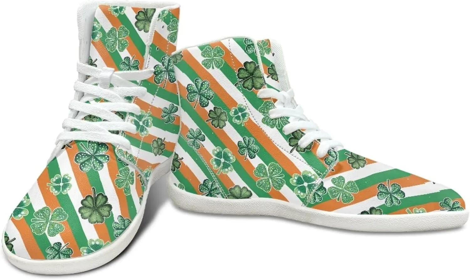 Howilath St. Patrick's Day Barefoot High Top Shoes Men Anti-Skid Sneaker, Wide Toe Box Running Shoes