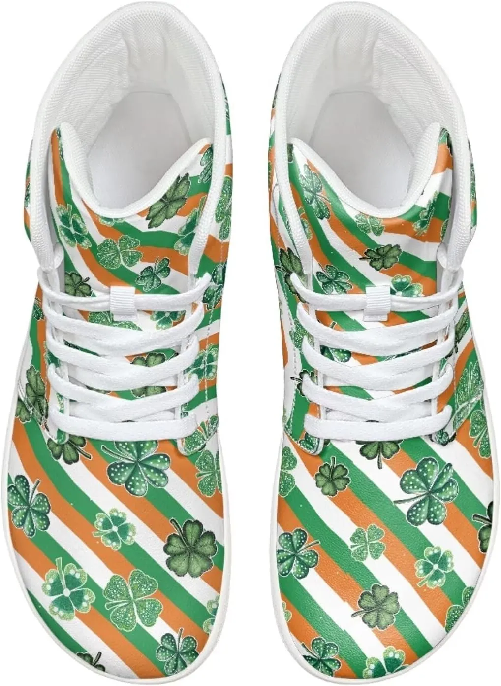 Howilath St. Patrick's Day Barefoot High Top Shoes Men Anti-Skid Sneaker, Wide Toe Box Running Shoes