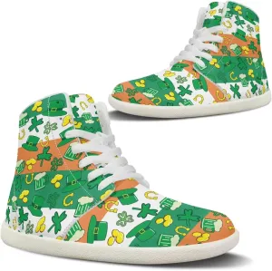 Howilath St. Patrick's Day Barefoot High Top Shoes Men Anti-Skid Sneaker, Wide Toe Box Running Shoes