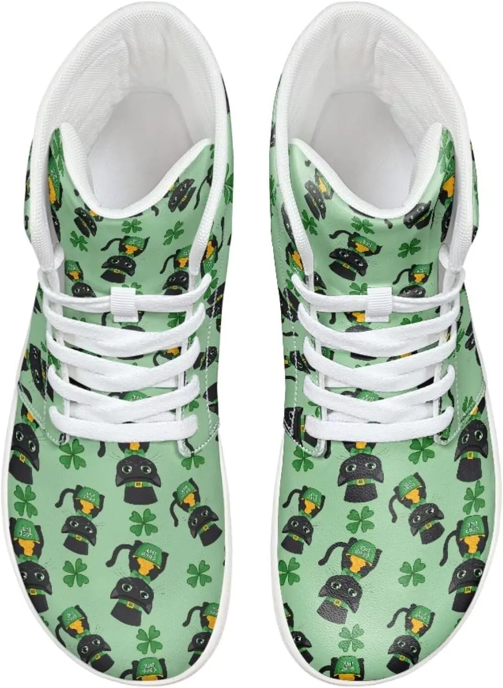 Howilath St. Patrick's Day Barefoot High Top Shoes Men Anti-Skid Sneaker, Wide Toe Box Running Shoes