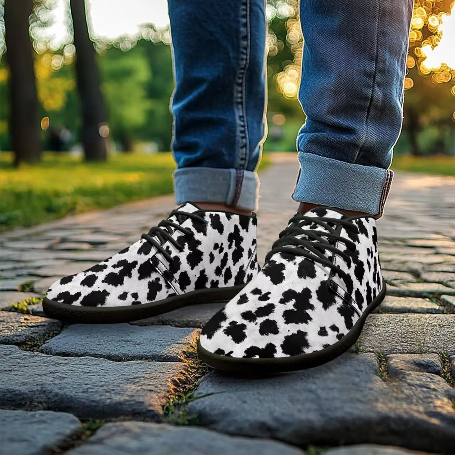 Howilath Zebra Print Barefoot Shoes Men Waterproof Running Cross Training Shoe with Zero Drop Sole Low Zero Drop Sneaker