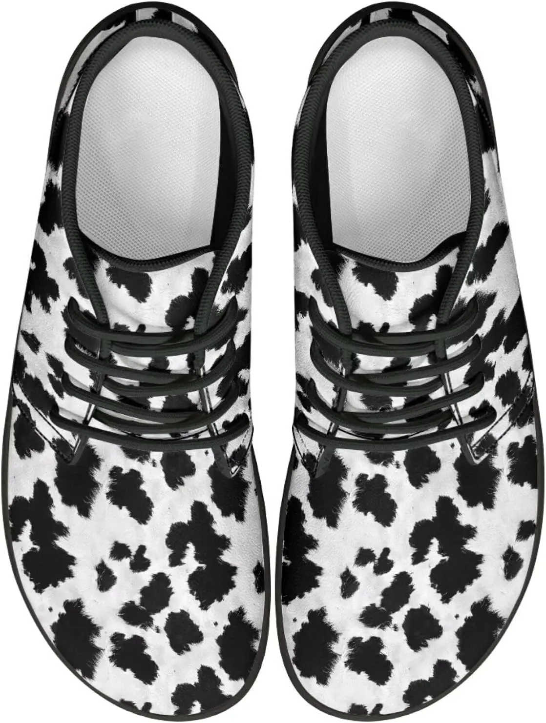 Howilath Zebra Print Barefoot Shoes Men Waterproof Running Cross Training Shoe with Zero Drop Sole Low Zero Drop Sneaker
