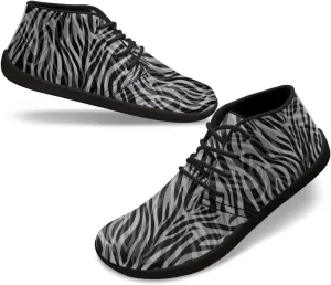 Howilath Zebra Print Barefoot Shoes Men Waterproof Running Cross Training Shoe with Zero Drop Sole Low Zero Drop Sneaker