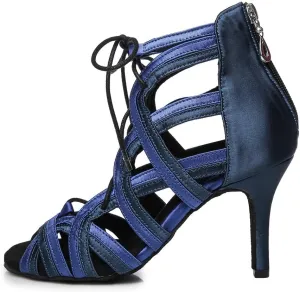 HROYL Women's Latin Ballroom Dance Shoes Open Toe Dance Booties for Performence Wedding Party Dance Heels,YCL427