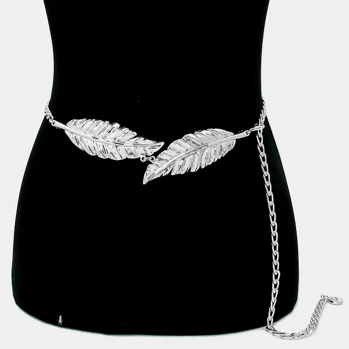 iLLASPARKZ Leaf metal chain belt