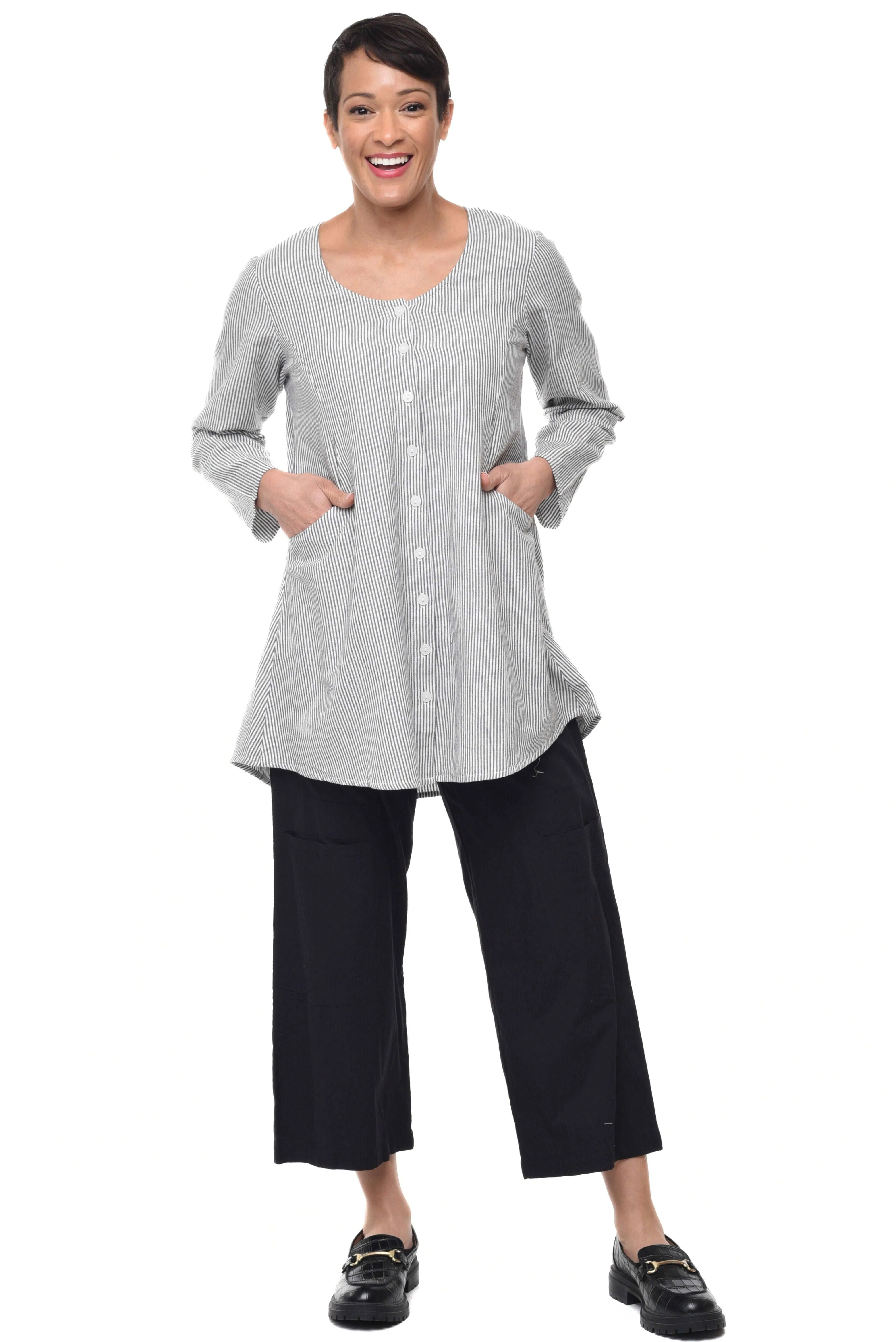 Ivy Womens Jacket in Ticking Stripe