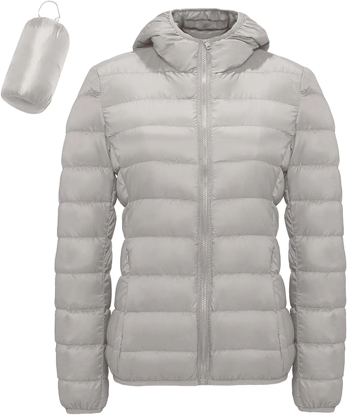 Jackets for Women Lightweight Packable Slim Fit Puffer Jacket Casual Hooded Warm Winter Quilted Down Jacket with Hood