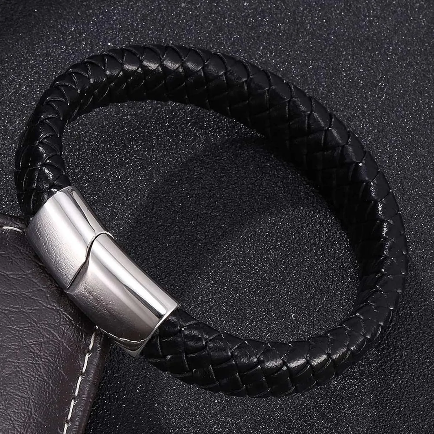 Jewelry Bracelets, Stainless Steel Bracelets Simple Style Braided Engagement Jewelry Gifts for Men