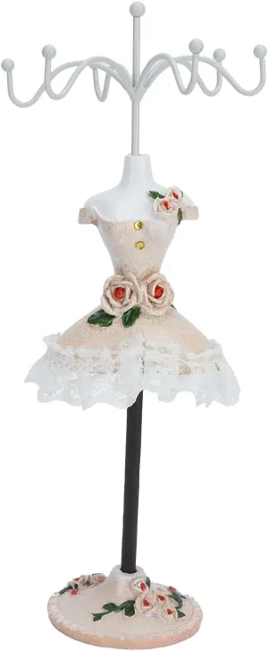 Jewelry Display Stand, Model Dress Earring Necklace Ring Jewelry Organizer Holder with Rotatable Bracket, Doll Jewelry Tower Rack for Girls Women(B)