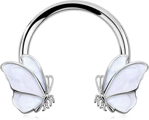 Jewseen Butterfly Septum Rings 16g Septum Jewelry Gold Septum Ring Daith Piercing Jewelry Surgical Steel Helix Earrings for Women Cartilage Hoop Piercing Jewelry