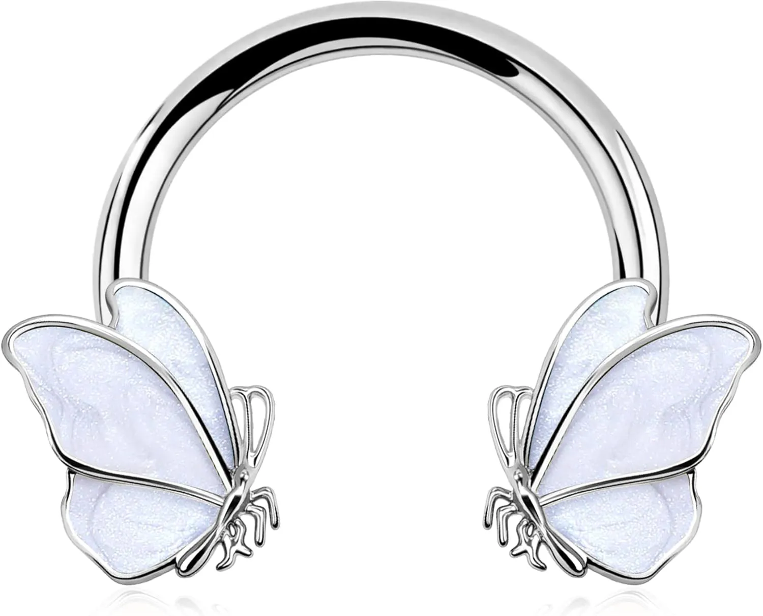 Jewseen Butterfly Septum Rings 16g Septum Jewelry Gold Septum Ring Daith Piercing Jewelry Surgical Steel Helix Earrings for Women Cartilage Hoop Piercing Jewelry