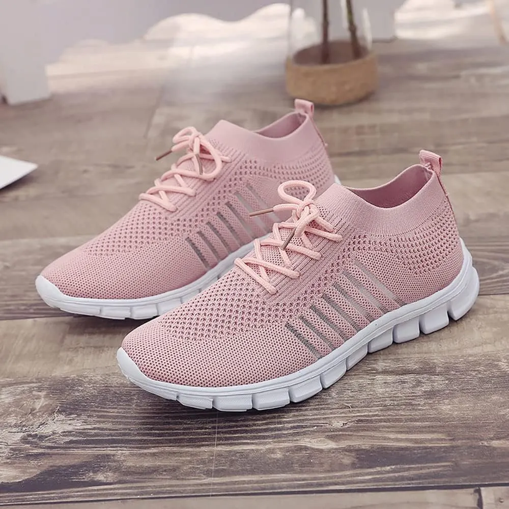 JITUUE Sneakers for Women Slip On Mesh Breathable Lace Up Casual Running Shoes