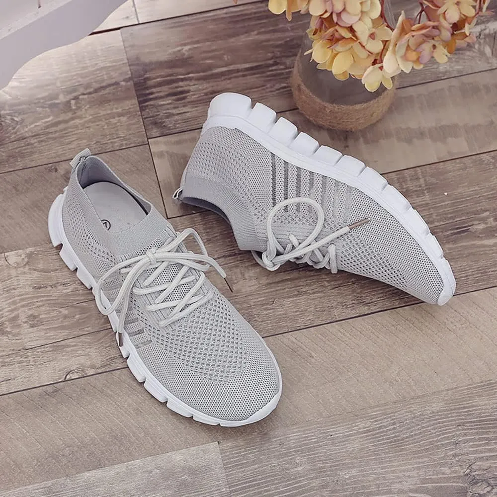 JITUUE Sneakers for Women Slip On Mesh Breathable Lace Up Casual Running Shoes