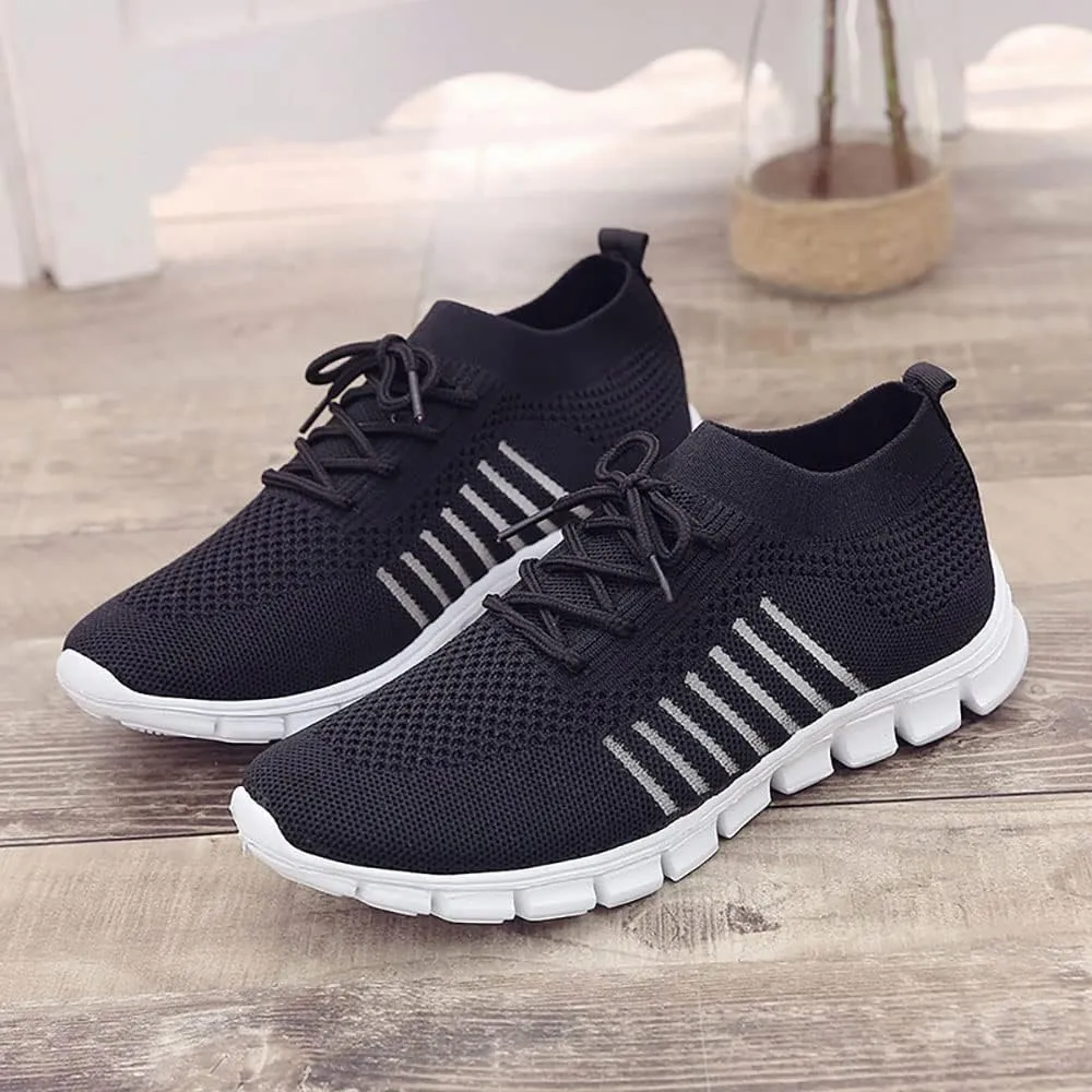 JITUUE Sneakers for Women Slip On Mesh Breathable Lace Up Casual Running Shoes