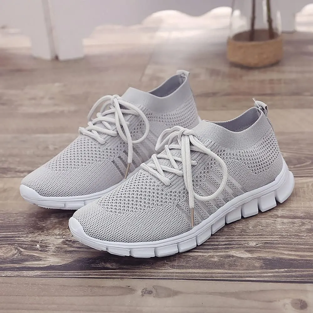 JITUUE Sneakers for Women Slip On Mesh Breathable Lace Up Casual Running Shoes