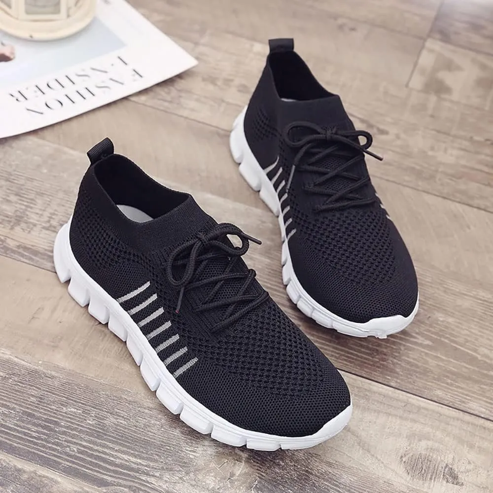 JITUUE Sneakers for Women Slip On Mesh Breathable Lace Up Casual Running Shoes