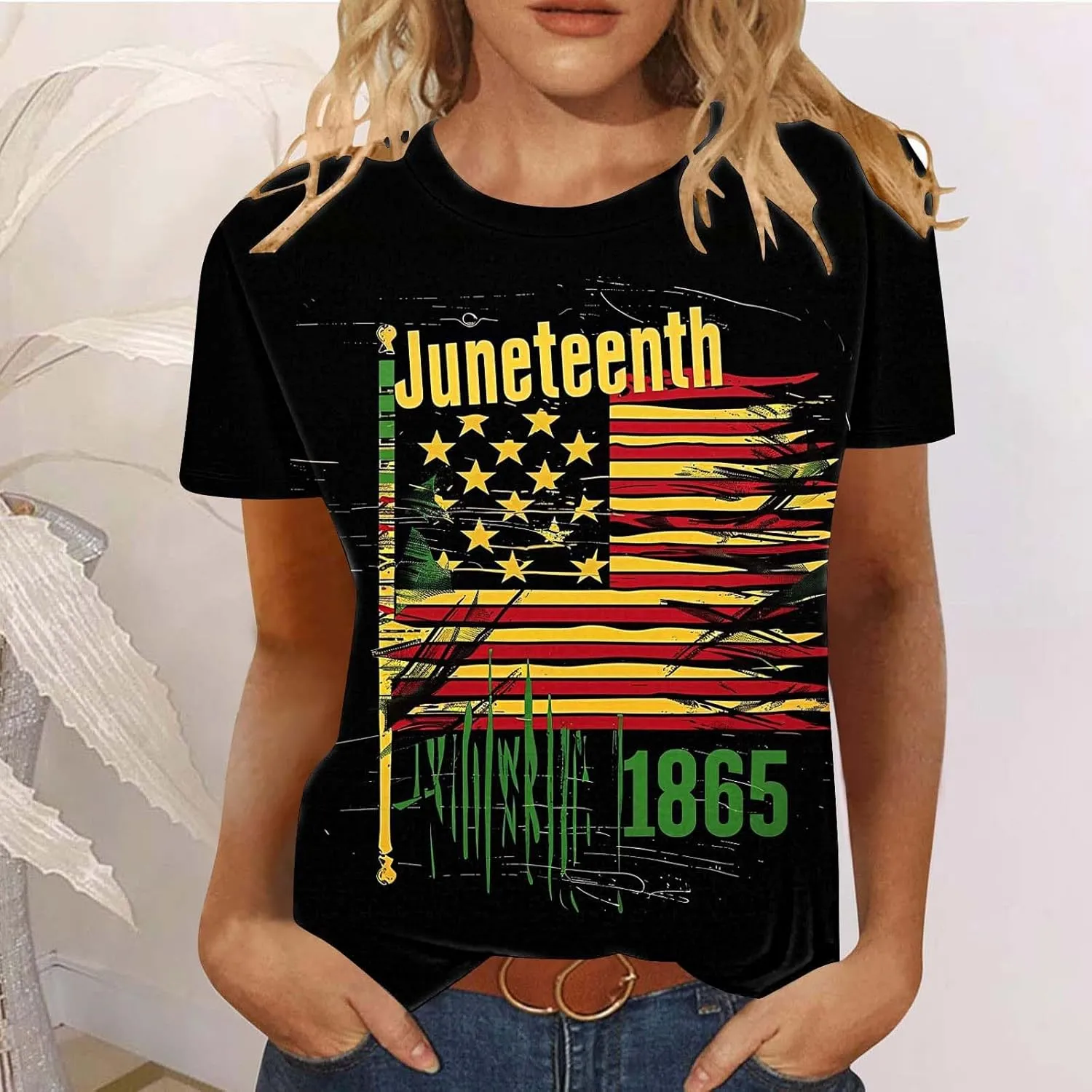 Juneteenth Shirts Women 1865 June 19 Freedom Day T-Shirt African American Pride Tee Tops Short Sleeve Crewneck Blouse
