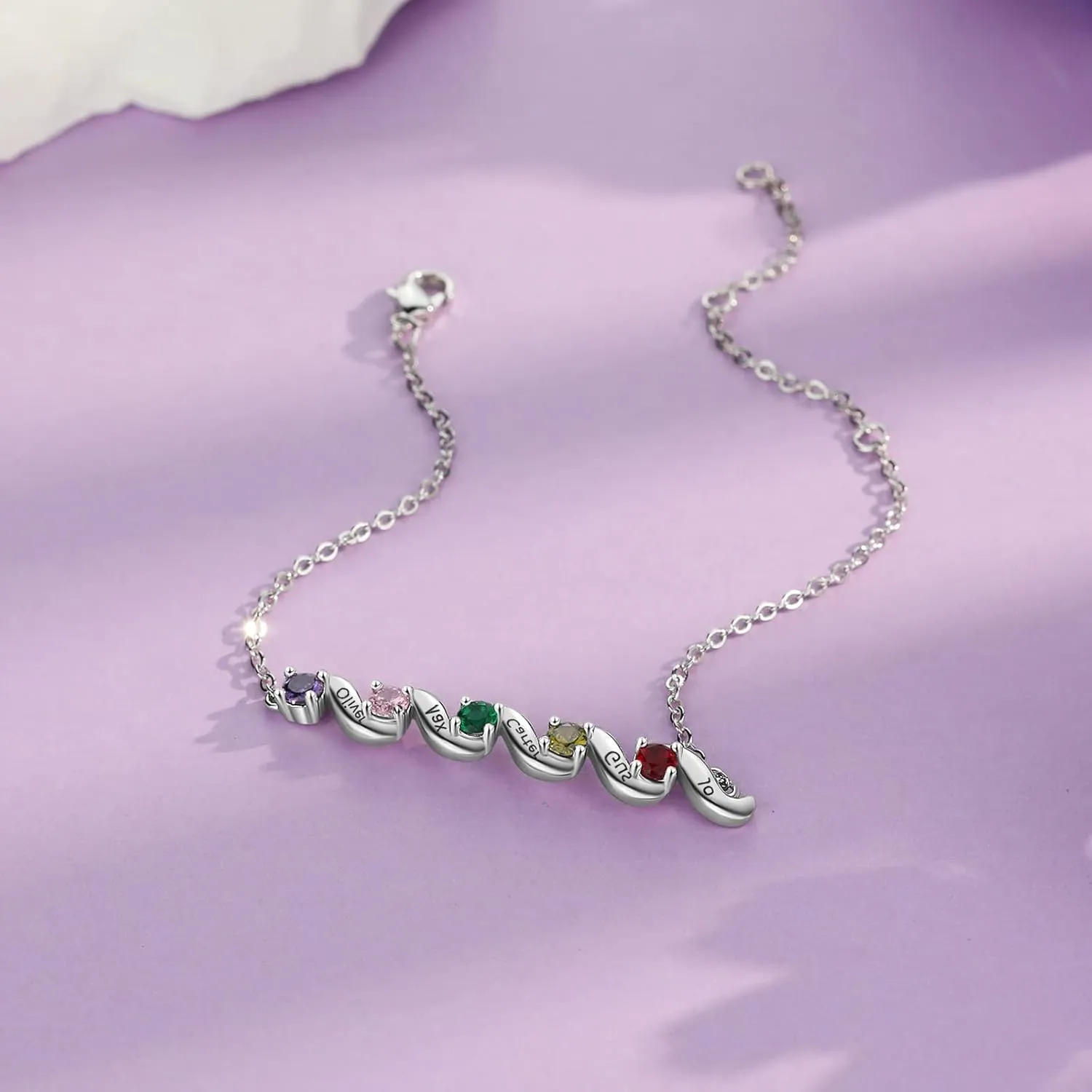 kaululu Custom Mothers Gifts Infinity Bracelets for Women Personalized Bracelets for Mother with Birthstones Charm Bracelets for Mom Mother Daughter BFF Name Bracelets