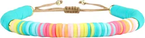 KELITCH Rainbow HEISHI Bead Bracelets Summer Colorful Ajustable Strand Bracelets Women Lucky Handmade Stackable Bracelets Jewelry