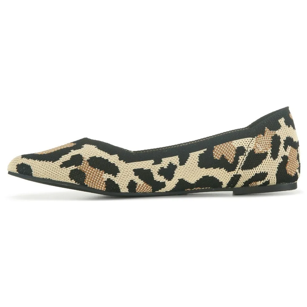 Kerri Mia women's knitted ballet flats, leopard color