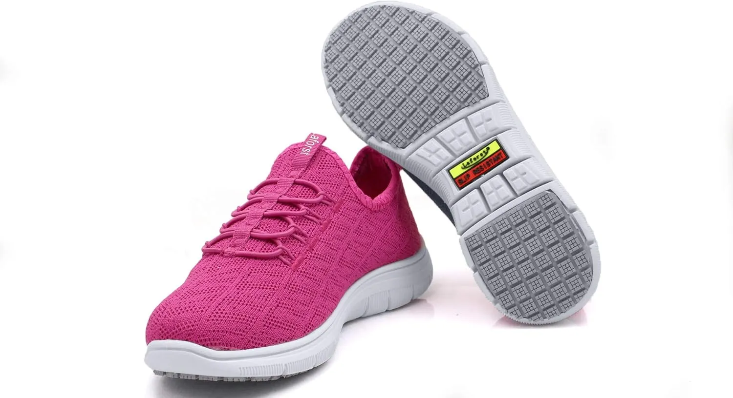 Laforst Jewel 3155 Womens Synthetic Mesh Upper Lace Up Slip Resistant Server Waitress Slip On Sneaker Free Socks