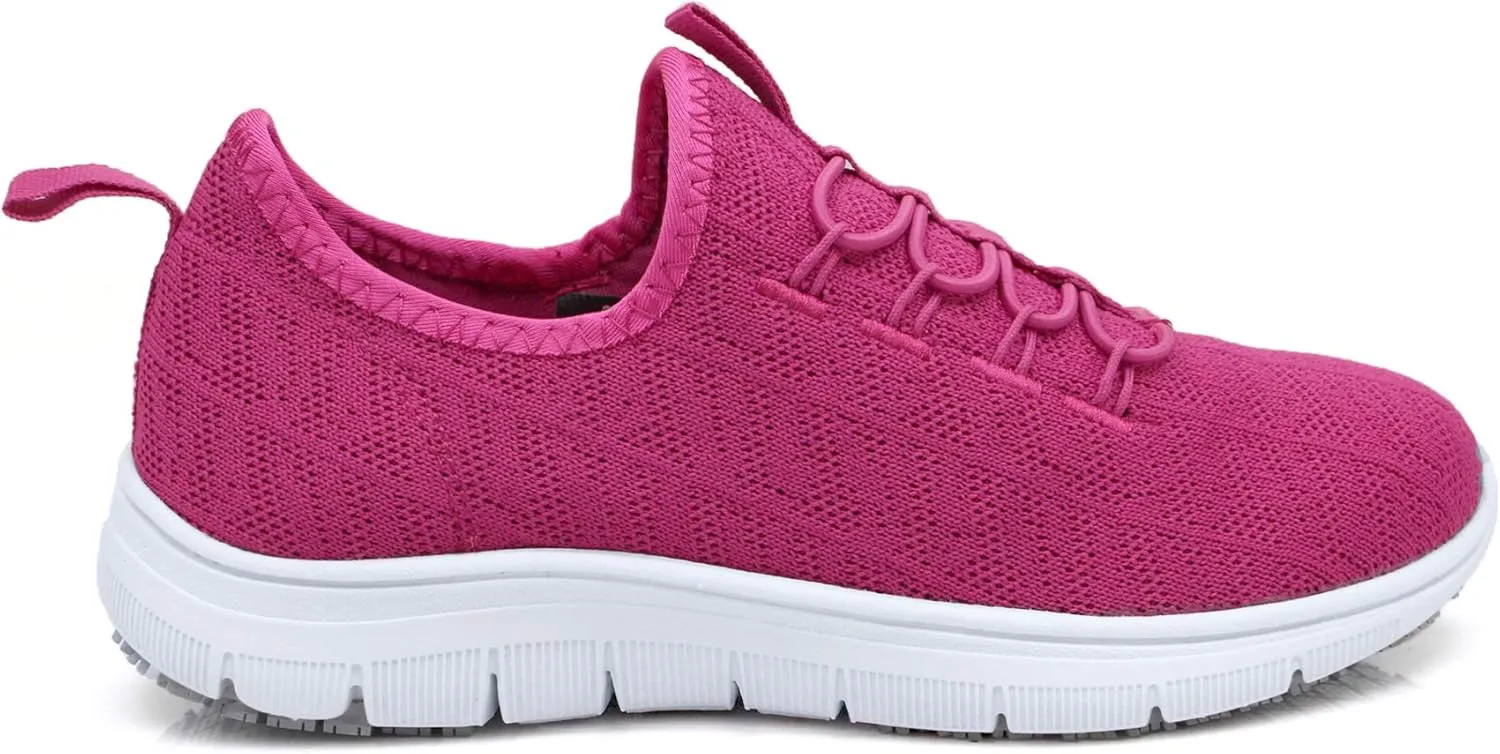 Laforst Jewel 3155 Womens Synthetic Mesh Upper Lace Up Slip Resistant Server Waitress Slip On Sneaker Free Socks