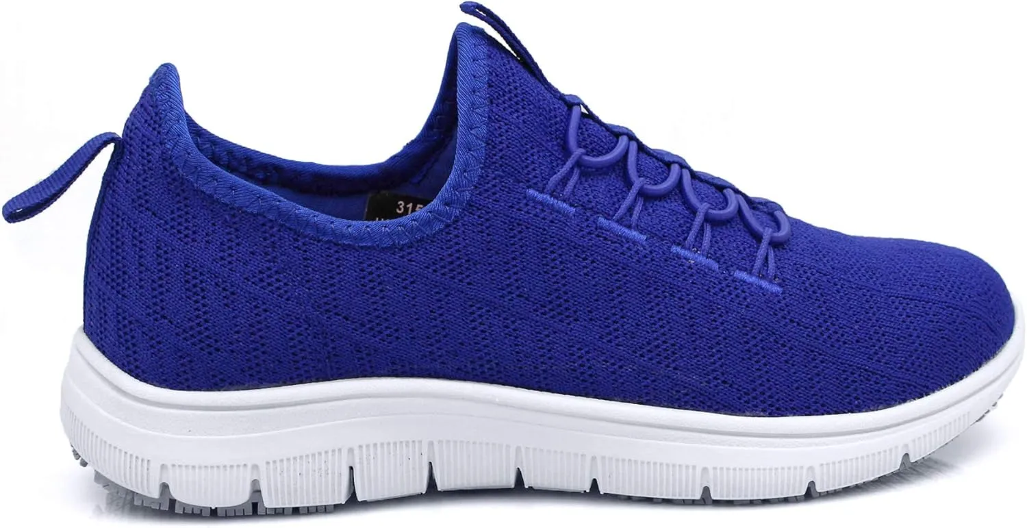 Laforst Jewel 3155 Womens Synthetic Mesh Upper Lace Up Slip Resistant Server Waitress Slip On Sneaker Free Socks