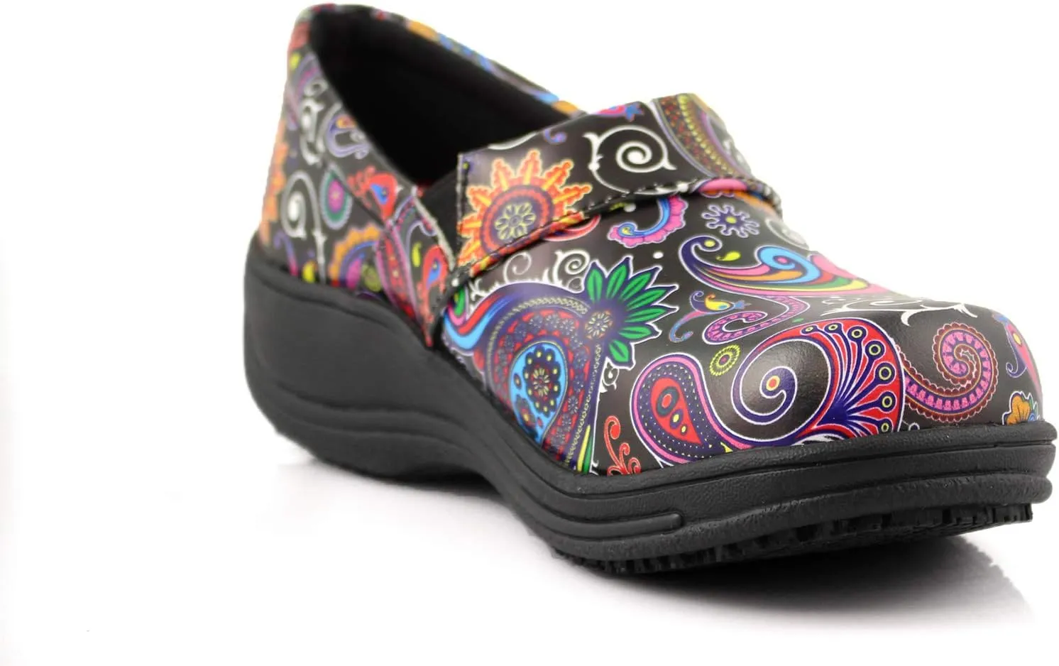 Laforst Womens Rachel Leather Nonslip Nurse Waitress Clog Free Socks
