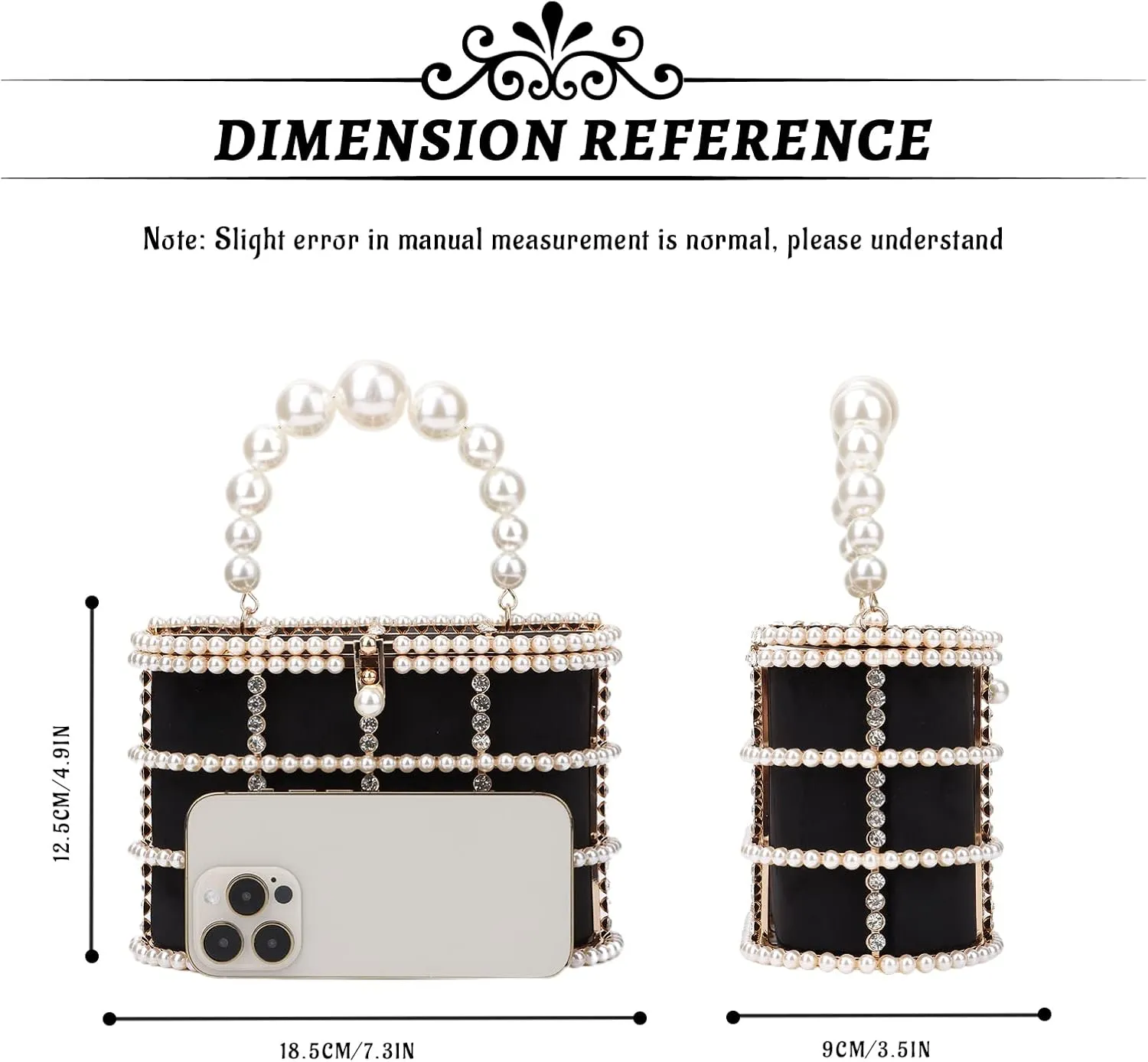 Lanpet Women Evening Handbag Clutch Purses Metal Crystal Bucket Bag for Wedding Prom Birthday Party