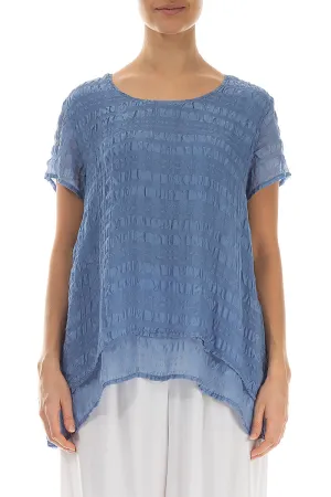 Layered Blue Nova Light Silk Blouse