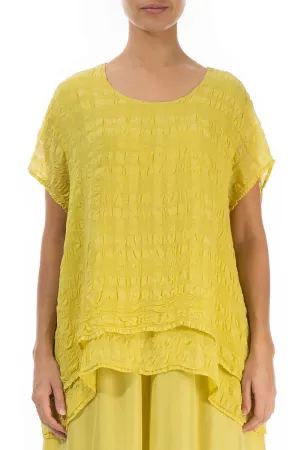 Layered Cyber Lime Light Silk Blouse