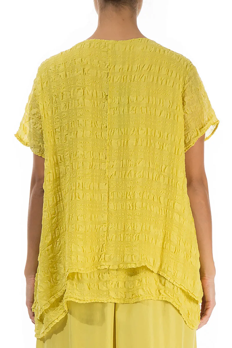 Layered Cyber Lime Light Silk Blouse
