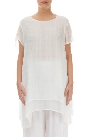 Layered White Light Silk Tunic