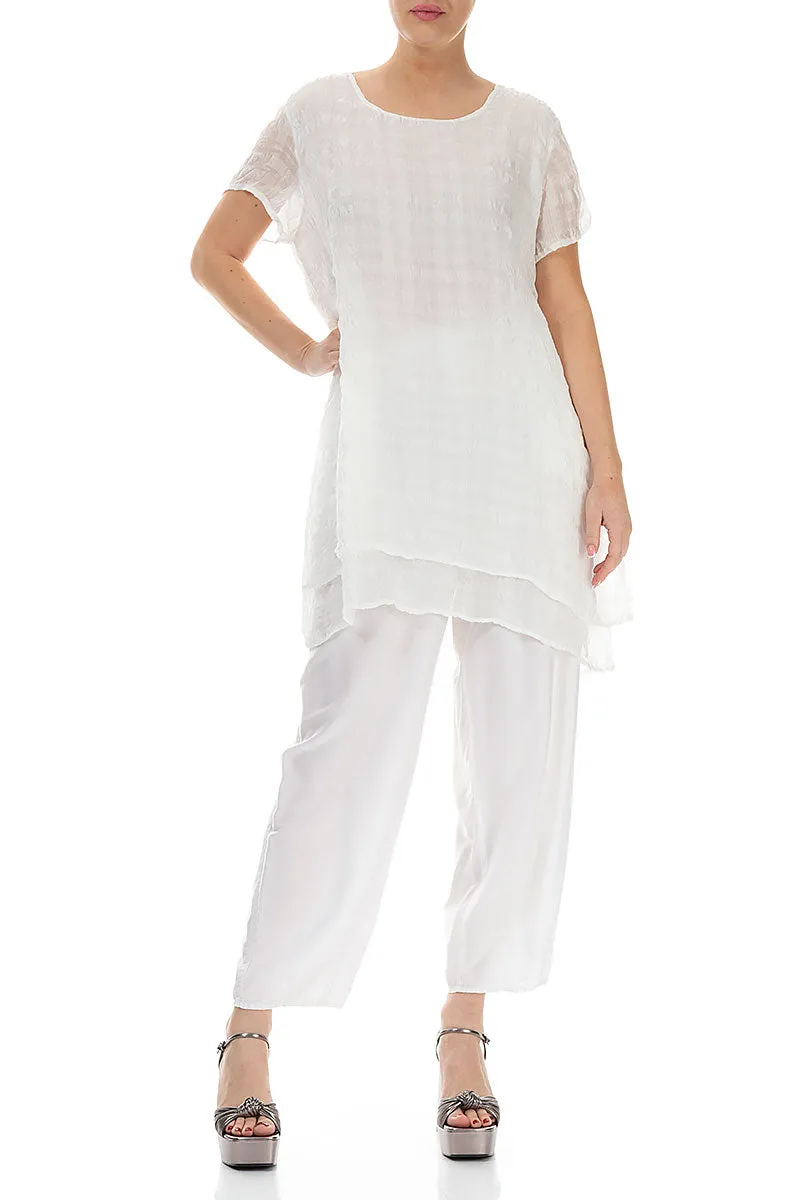 Layered White Light Silk Tunic
