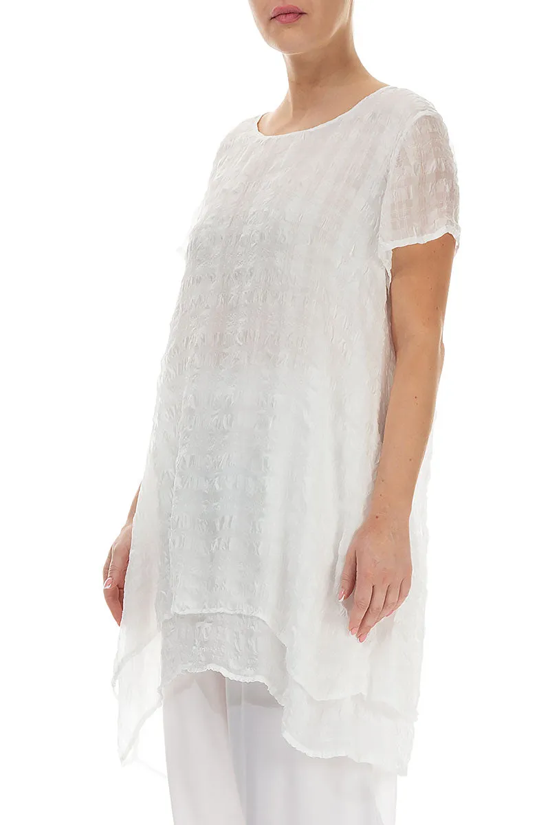 Layered White Light Silk Tunic