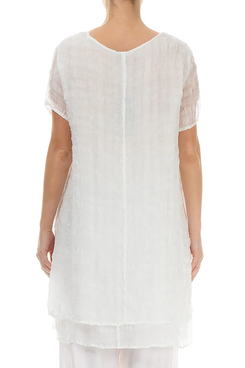 Layered White Light Silk Tunic