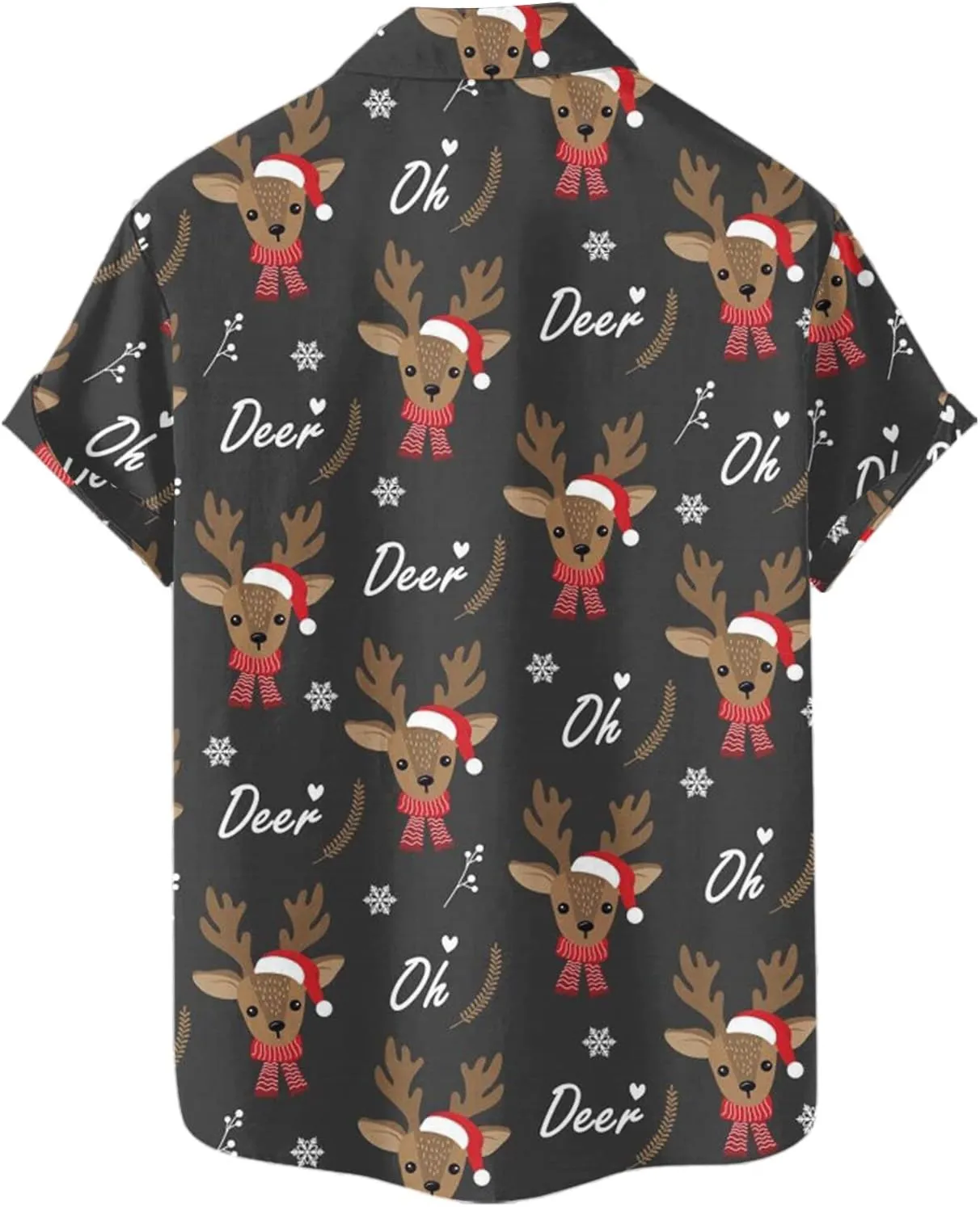 LCMTWX White Button Down Shirt Men Digital Printing Button Lapel Short Sleeve Shirt T Shirt Mens Christmas Shirt Christmas