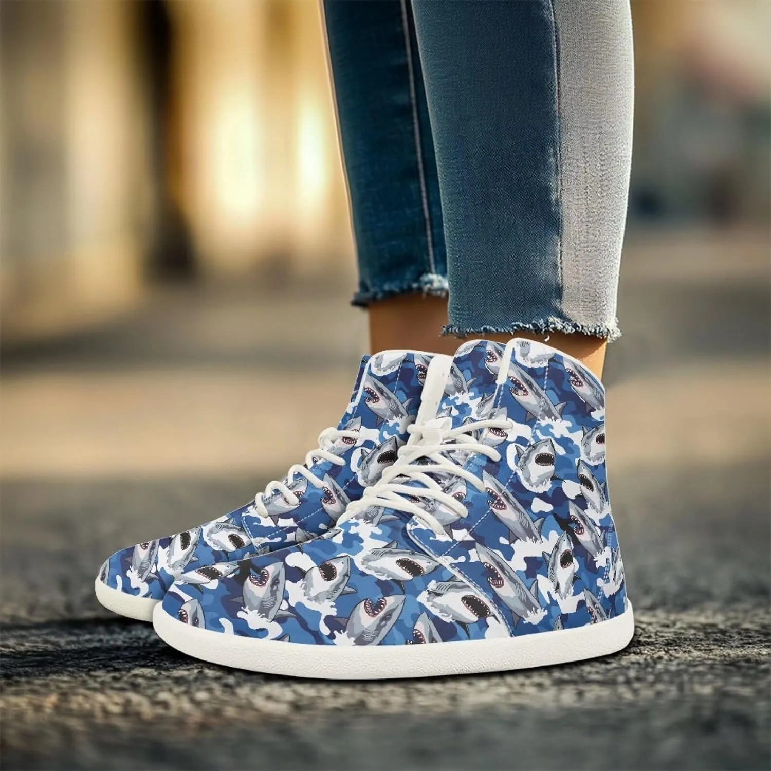 Lightweight Barefoot Shoe for Womens Fashion High Top Walking Sneakers Breathable Cute Travel Shoes for Athletic US 6-13.5 White Sole
