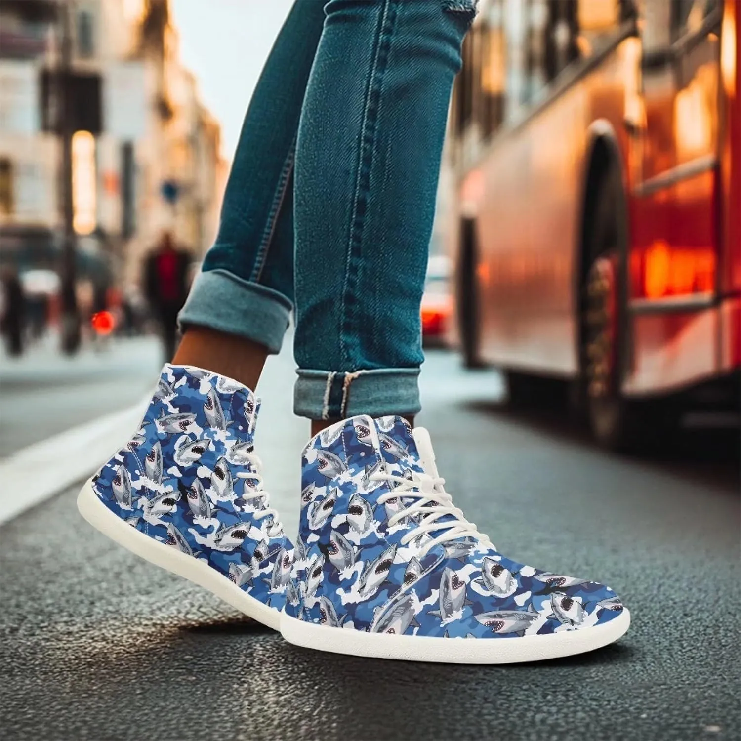 Lightweight Barefoot Shoe for Womens Fashion High Top Walking Sneakers Breathable Cute Travel Shoes for Athletic US 6-13.5 White Sole