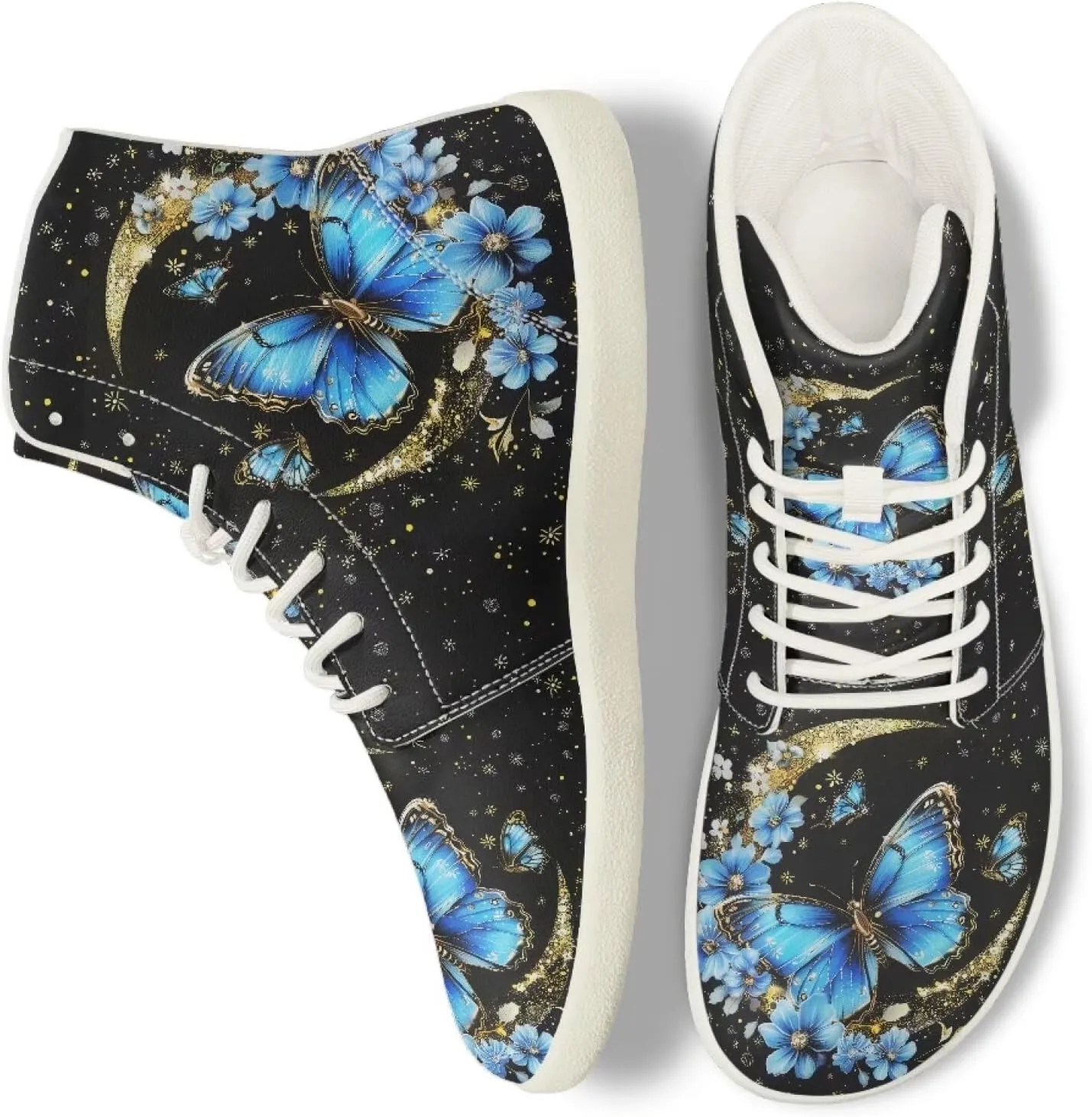 Lightweight Barefoot Shoe for Womens Fashion High Top Walking Sneakers Breathable Cute Travel Shoes for Athletic US 6-13.5 White Sole