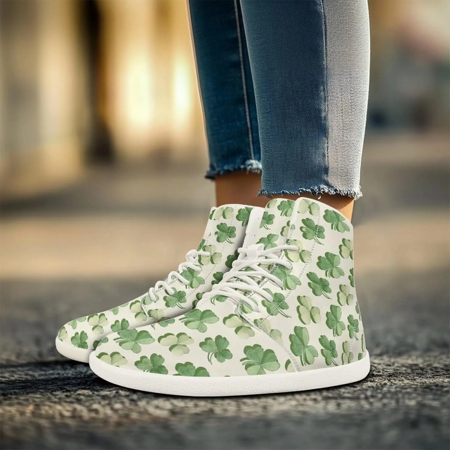 Lightweight Barefoot Shoe for Womens Fashion High Top Walking Sneakers Breathable Cute Travel Shoes for Athletic US 6-13.5 White Sole