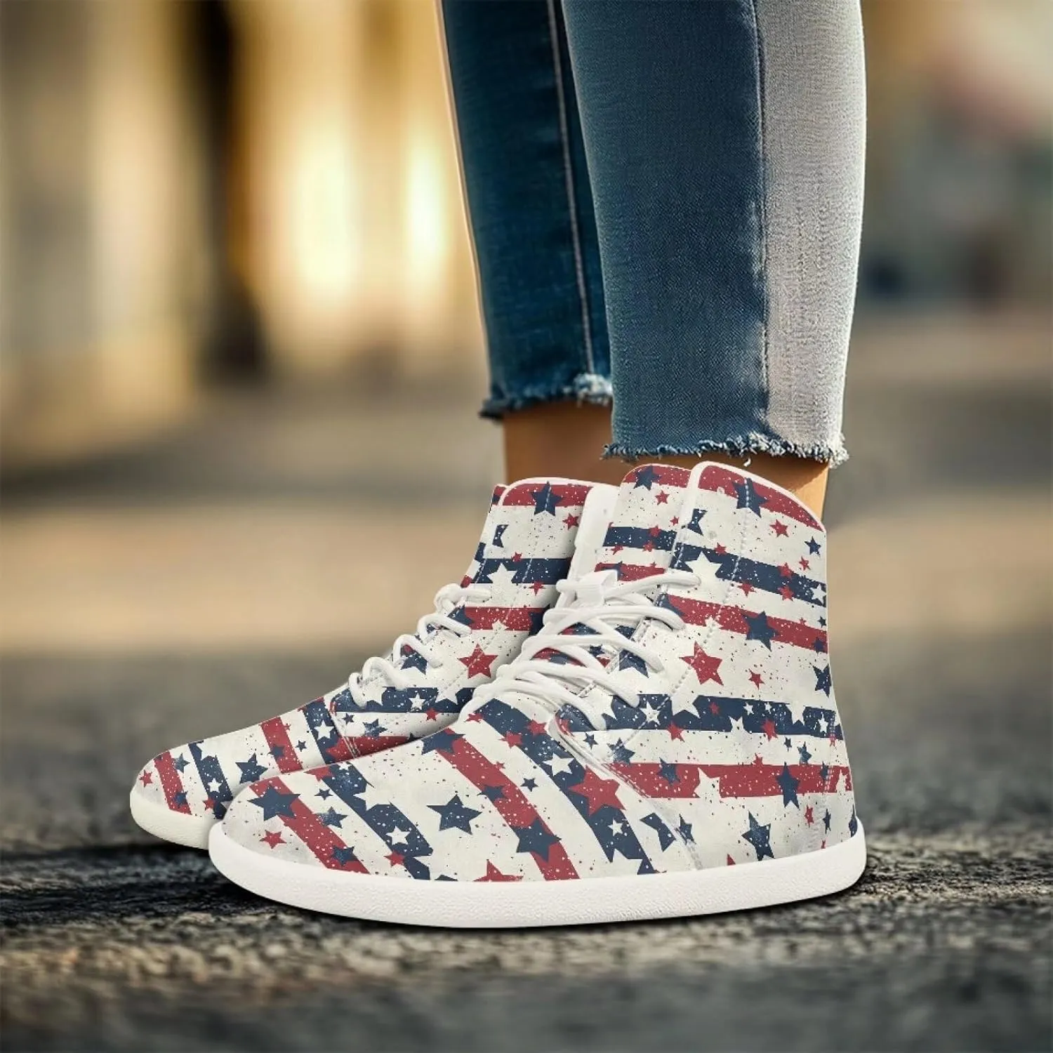 Lightweight Barefoot Shoe for Womens Fashion High Top Walking Sneakers Breathable Cute Travel Shoes for Athletic US 6-13.5 White Sole