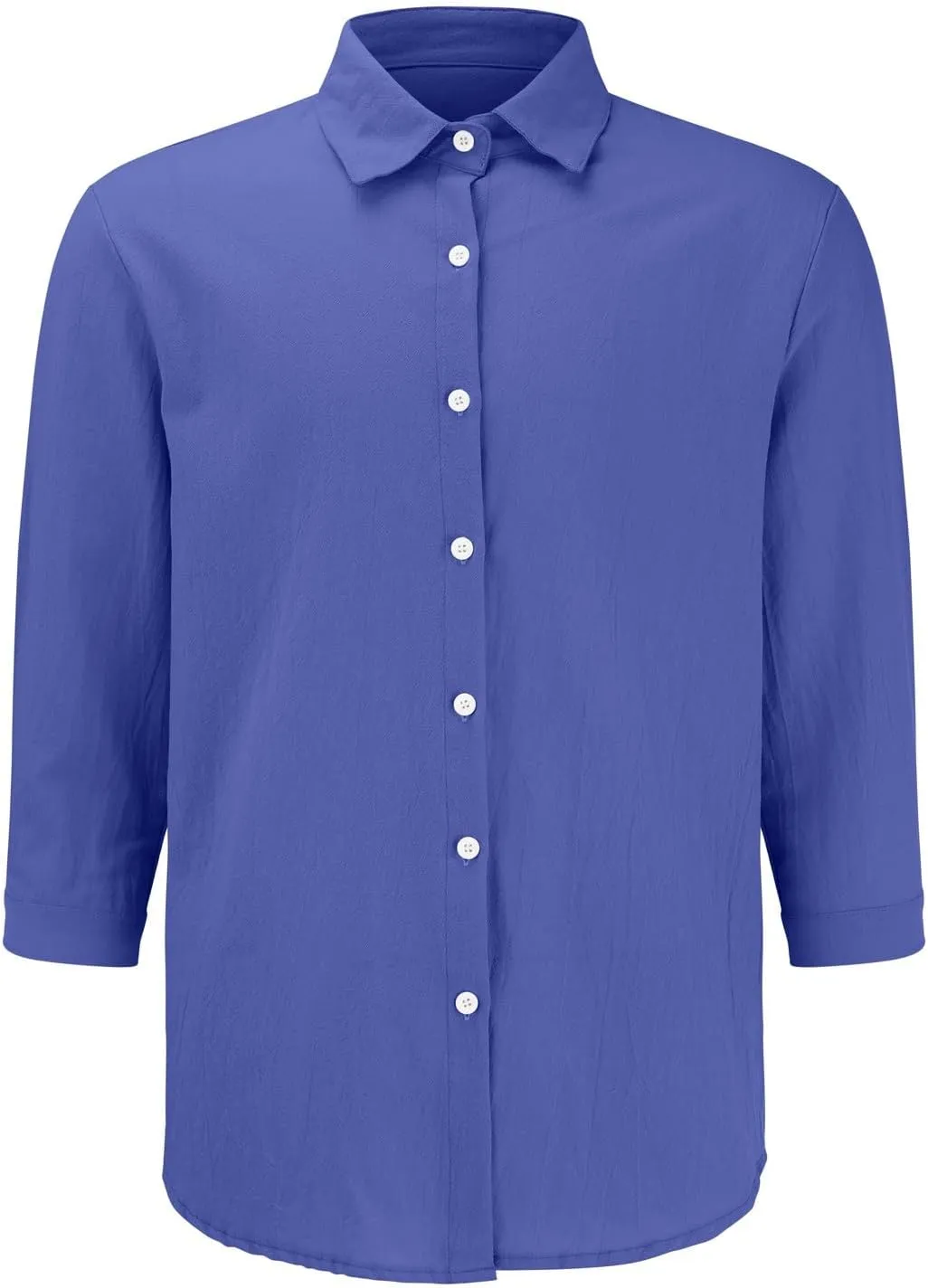 Linen Shirts for Men Big and Tall Casual Button Down Long Sleeve Solid Spread Collar Shirt Summer Hawaiian Beach Tops