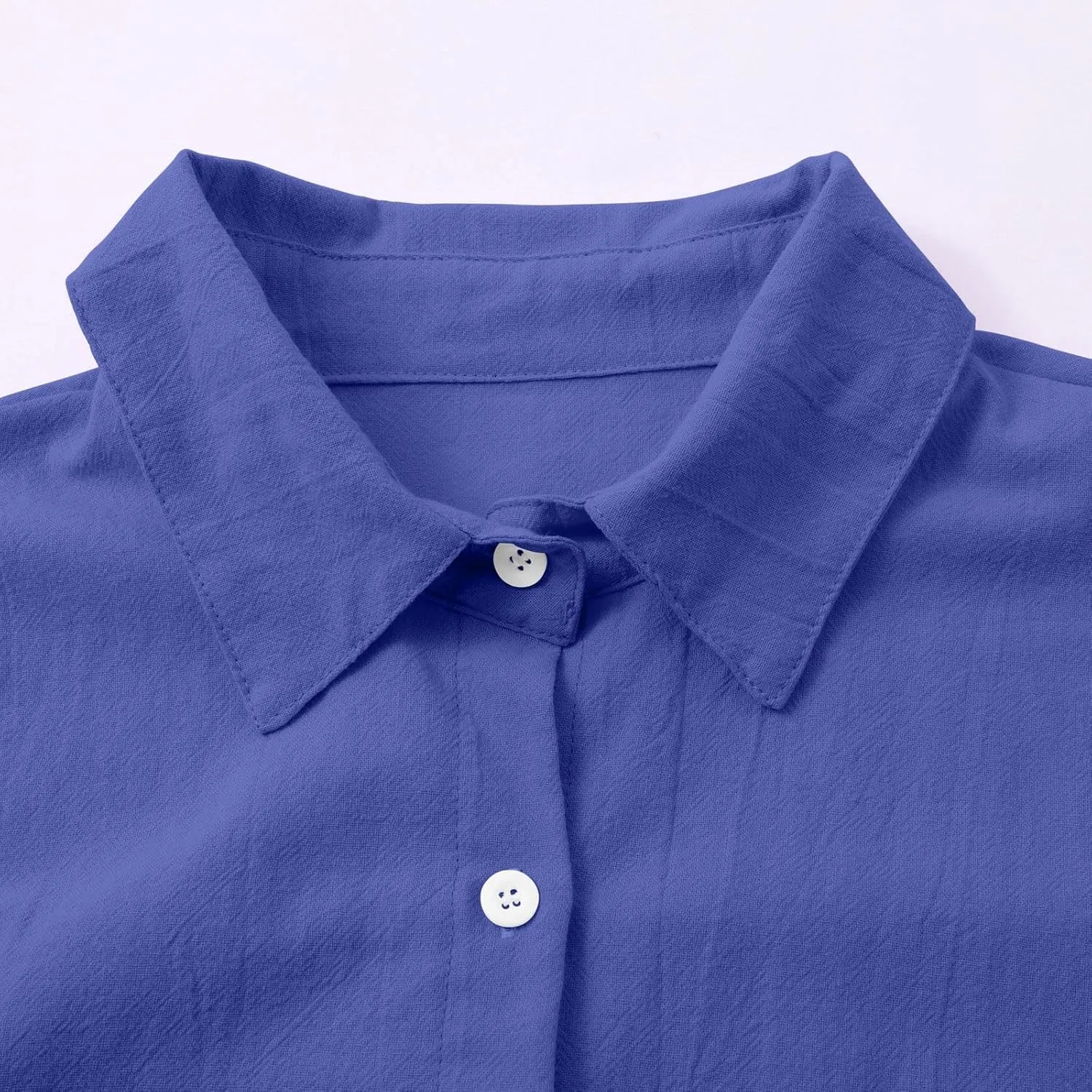 Linen Shirts for Men Big and Tall Casual Button Down Long Sleeve Solid Spread Collar Shirt Summer Hawaiian Beach Tops