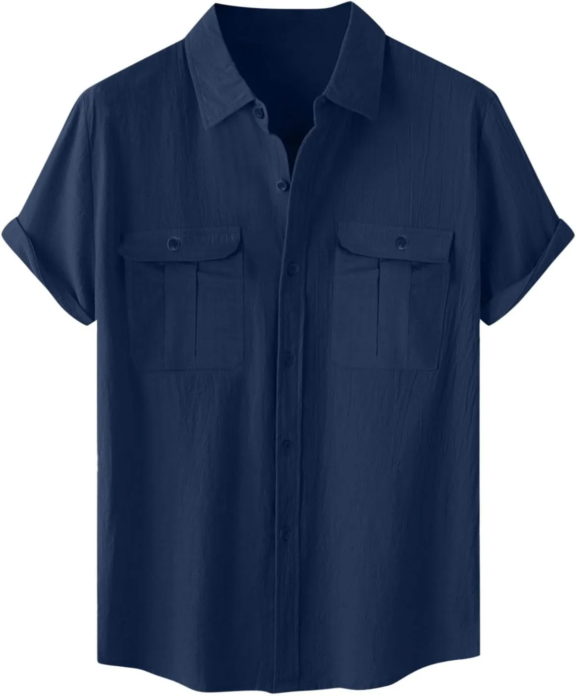 Linen Shirts for Men Short Sleeve Button Down Shirt Summer Vacation Clothes Hawaiian Beach Tops Hawaiian Work Shirt
