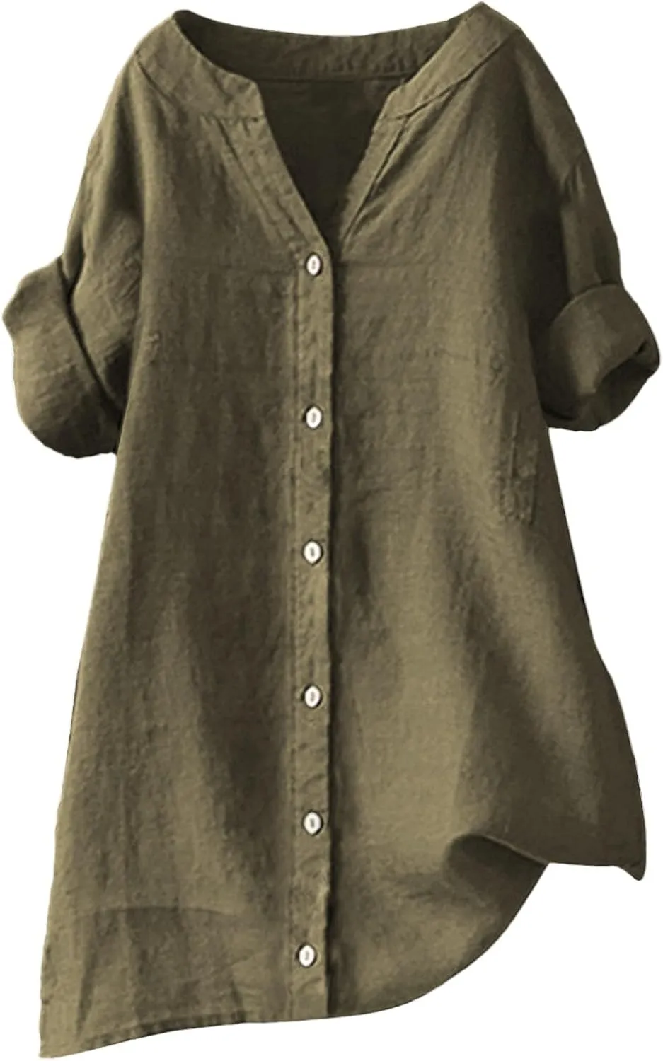 Linen Tops for Women 2025 Summer Button Down V Neck Shirts Casual Short Sleeve Loose Tshirt Cotton Linen Blouse Tees