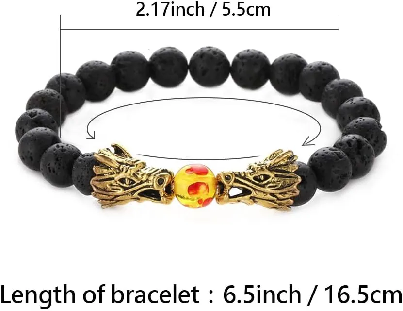 Lucky Dragon Bracelets for Men Women Straighten Your Crown Good Luck Chinese New Year Dragon Gift Fidget Bracelet Family Birthday Anniversary