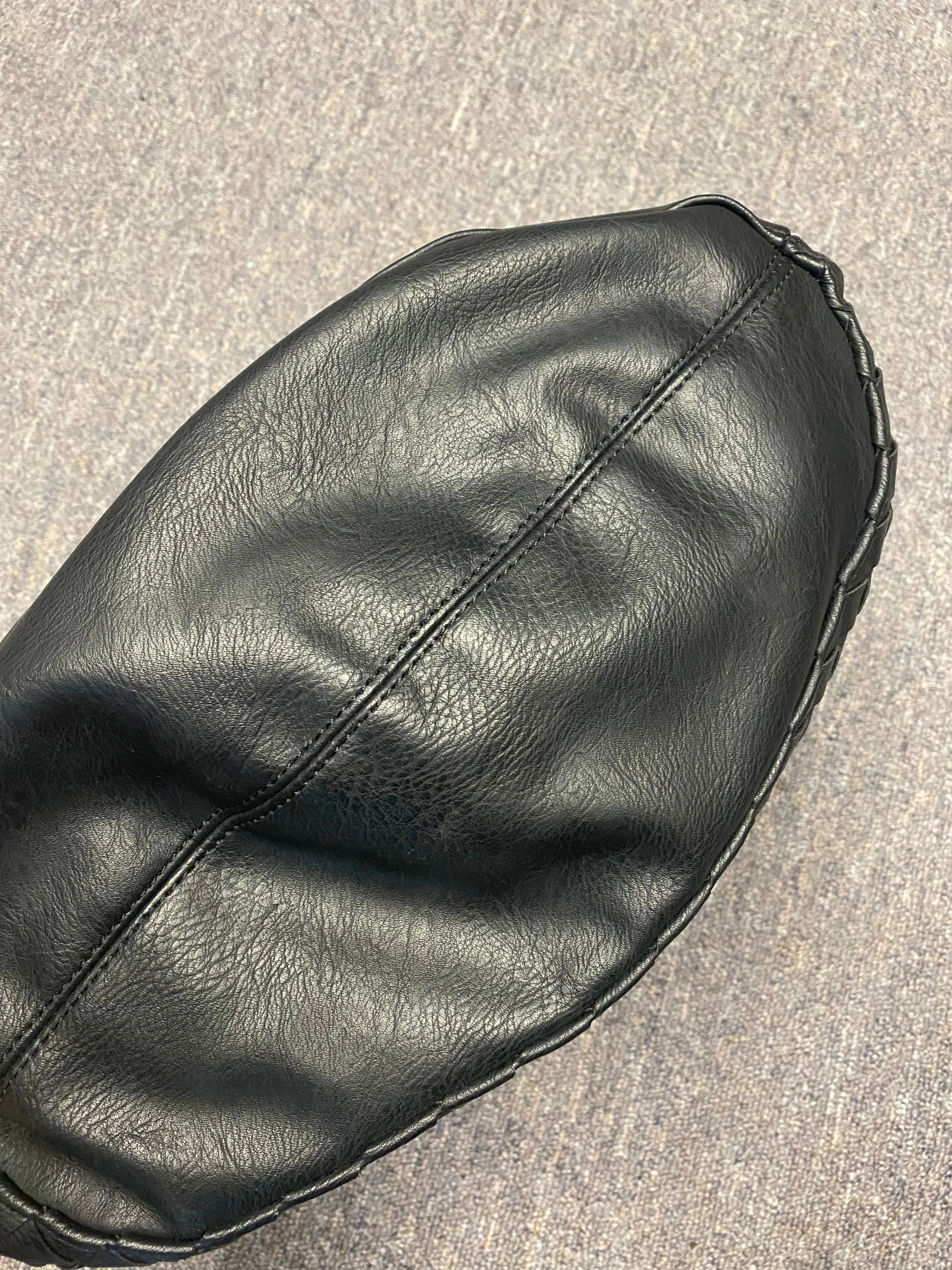 Madison West Hobo Black Braided Vegan Leather Handbag Slouchy Purse Basket