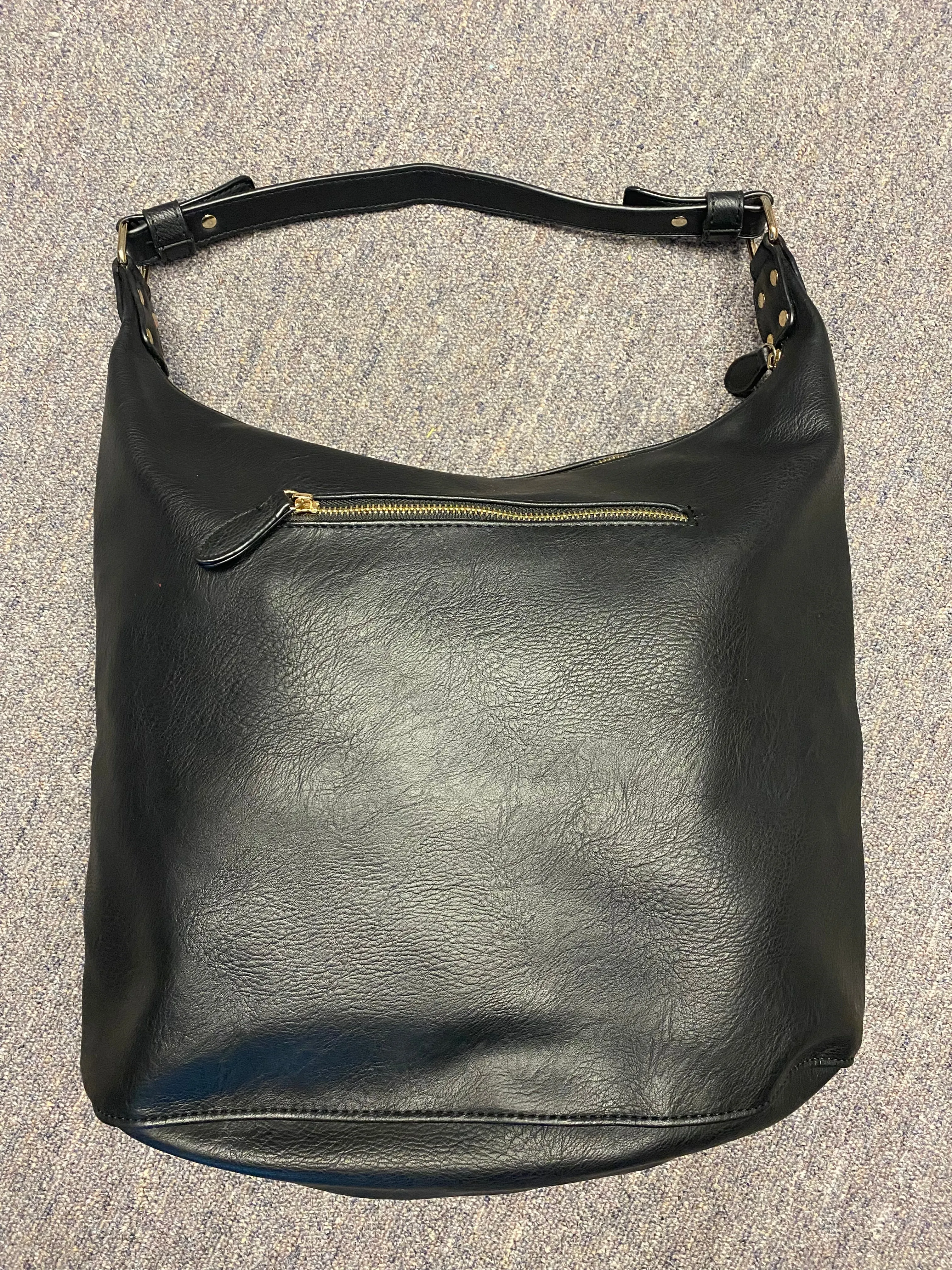 Madison West Hobo Black Braided Vegan Leather Handbag Slouchy Purse Basket